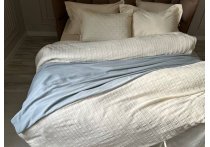 Постельное белье Washed Cotton Saheser - Dante Mint с покрывалом пике (Турция), евро
